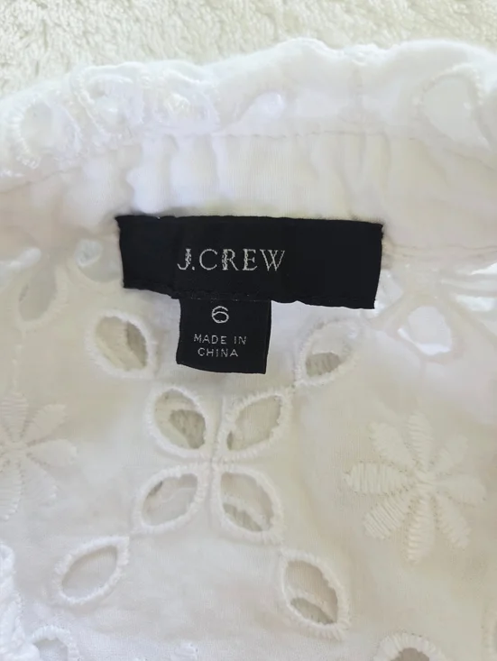 J. Crew ✨️ White Eyelet Button-Down Women's Shirt Size 6 - Picture 10 of 12